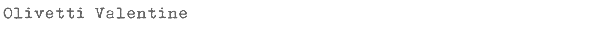 Sample characters Olivetti Valentine Font